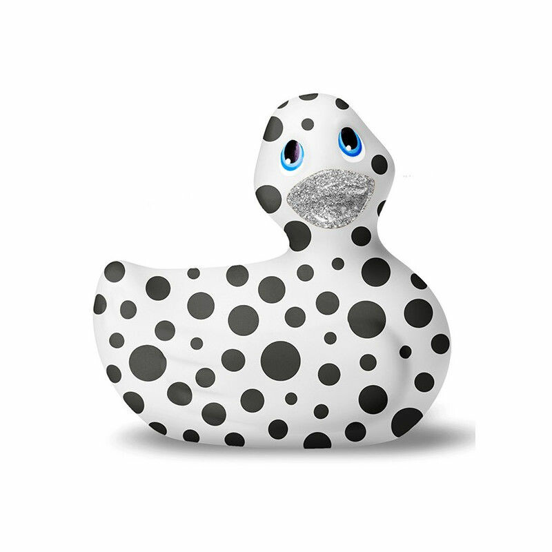 Каченя вібратор I Rub My Duckie біла в чорний горох
