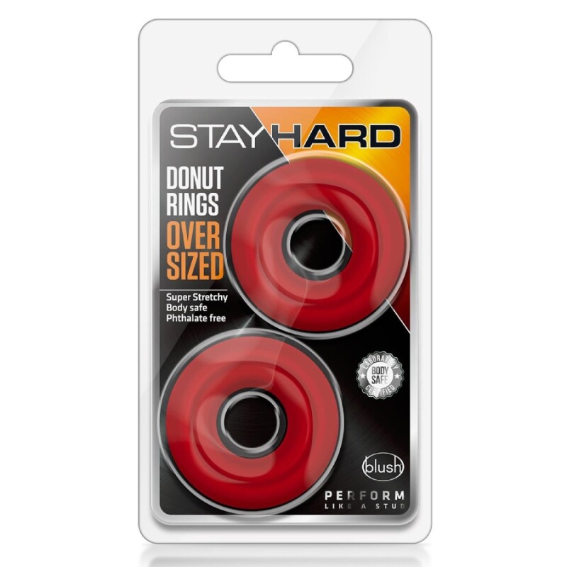 Набір ерекційних кілець Blush Stay Hard еластичні, червоні, 4.2 х 1.7 см - Изображение 2