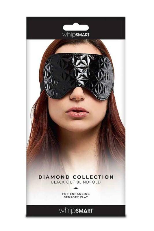 Маска на очі з тисненням Diamond, шкірозамінник, чорна - Изображение 2
