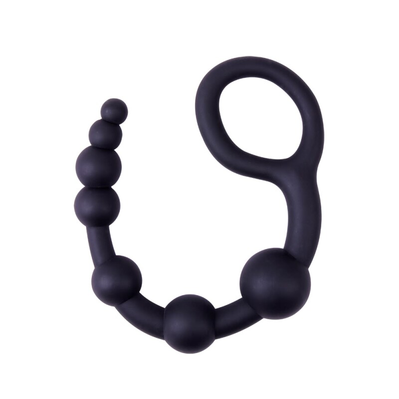 Анальний ланцюжок Chisa Power Boyfriend Beads з кільцем, чорний, 40 х 2-4.5 см - Изображение 1