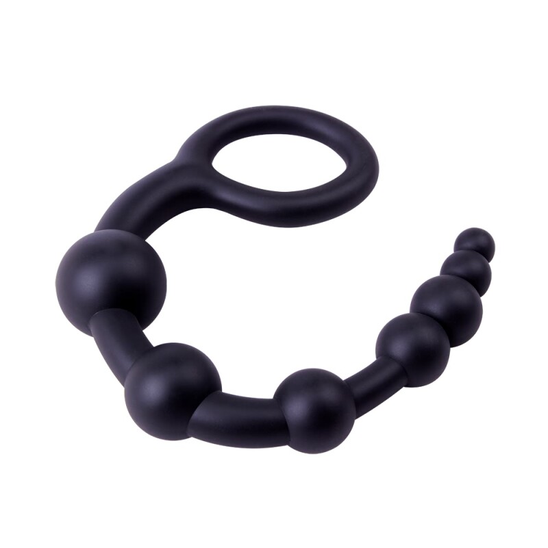 Анальний ланцюжок Chisa Power Boyfriend Beads з кільцем, чорний, 40 х 2-4.5 см - Изображение 4