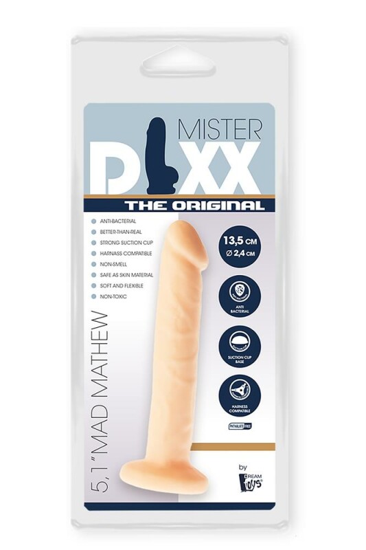 Фалоімітатор реалістичний Dream Toys Mr Dixx на присосці, бежевий, , 13.5 х 2.4 см - Изображение 1