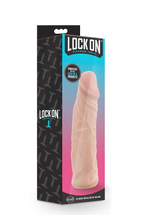 Насадка для страпона реалістична Lock On бежева, 20.3 х 5 см - Изображение 1