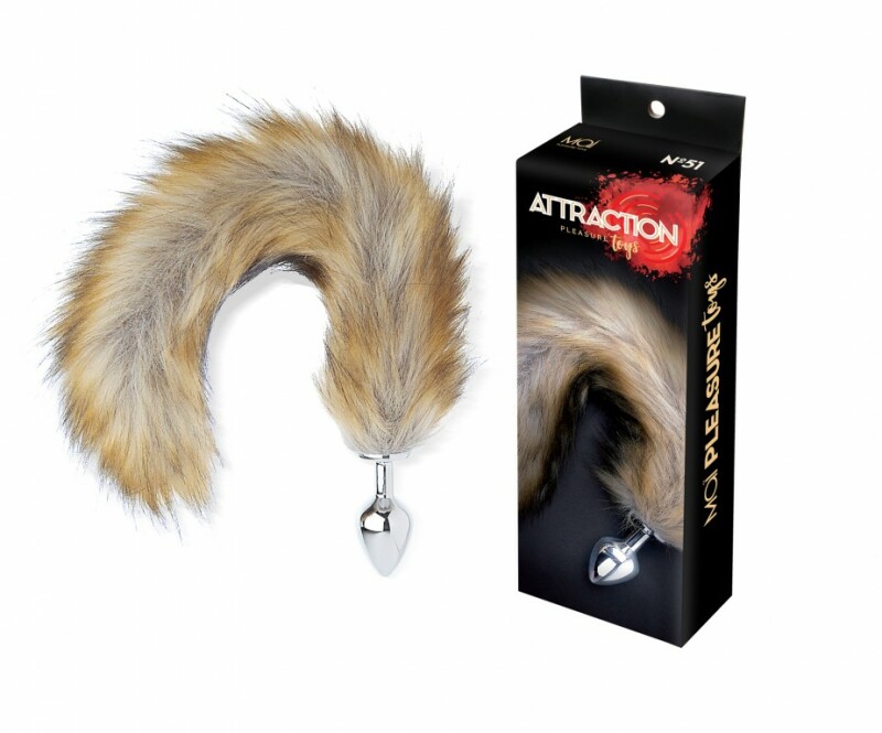 Анальна пробка з хвостом Mai Attraction, срібна, 7 х 3 см