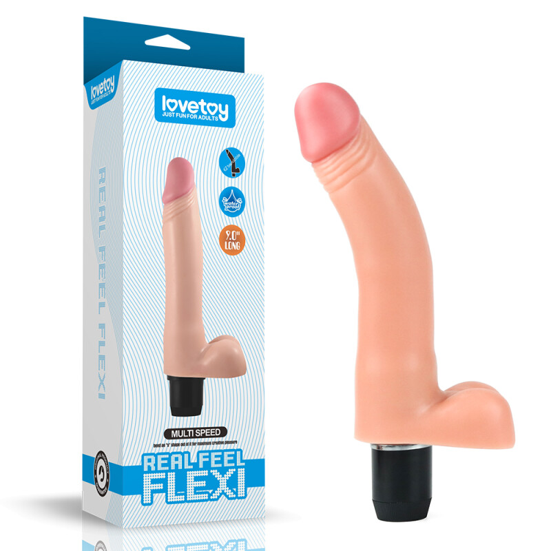 Вібратор реалістичний з хребтом Real Feel Flexi, бежевий, 22.5 х 3.8 см