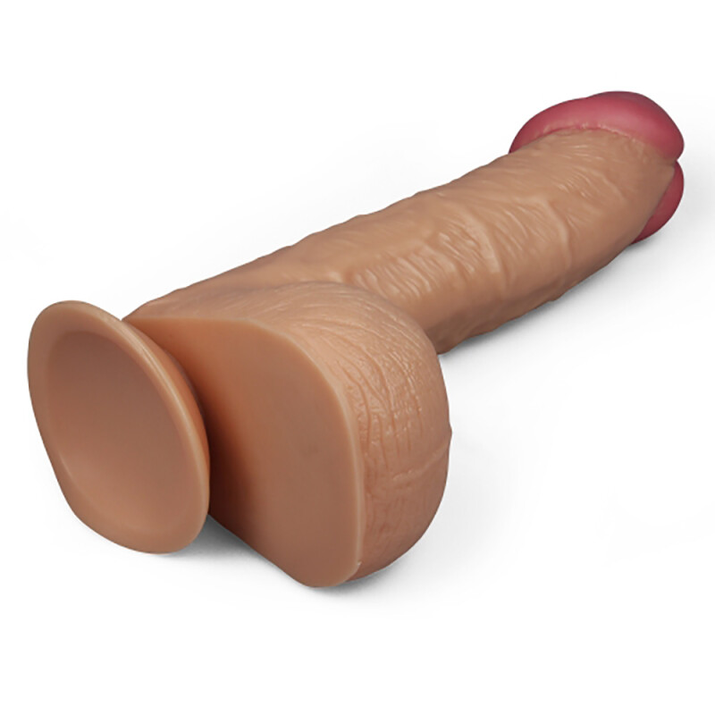 Фалоімітатор великий реалістичний на присосці Lovetoy бежевий, 28 х 5.6 см - Изображение 2