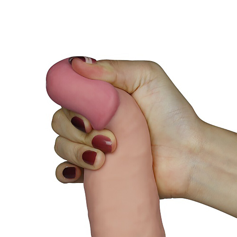 Вибратор реалістичний на присосці з пультом управління Lovetoy бежевий, 20 х 4.5 см. - Изображение 1
