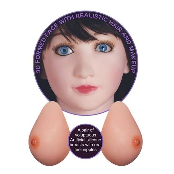Лялька надувна з силіконовими грудьми Love Doll Marilyn, брюнетка, 152 см - Зображення 3