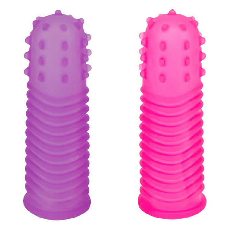 Набір насадок на палець Seven Creations Lust Finger Sleeves рожева та фіолетова, 2 шт
