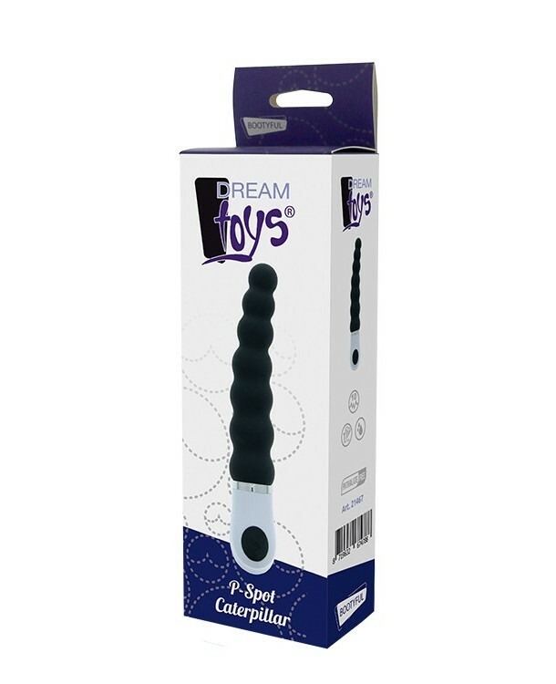 Анальний ланцюжок Dream Toys Essentials P-Spot Caterpillar з вібрацією, чорний, 15 х 2.5 см - Зображення 1