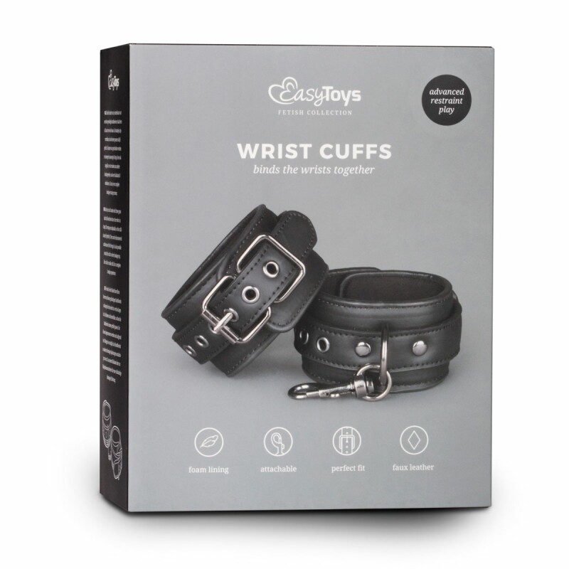 Наручники Easy Toys Faux Leather Handcuffs, чорні - Зображення 2