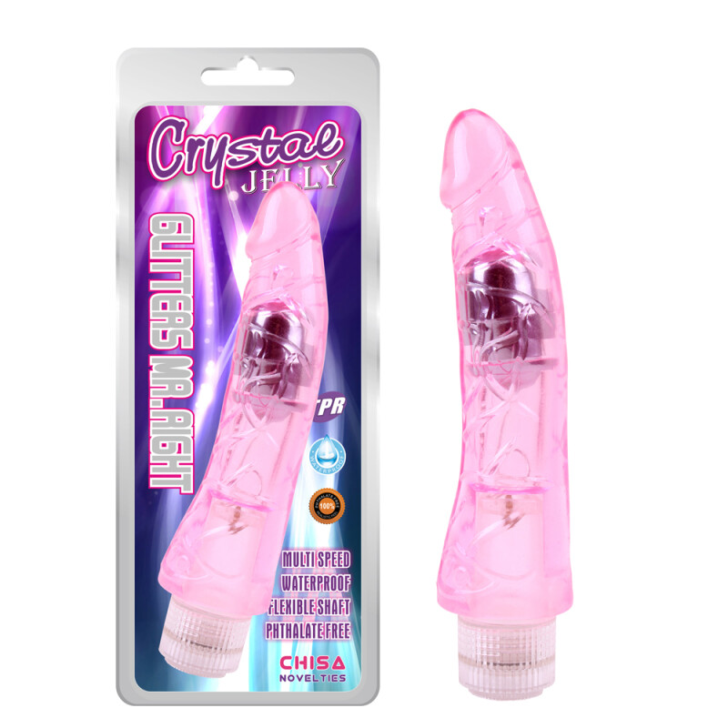 Вібратор реалістичний Crystal Jellie, рожевий, 22 см х 4.2 см - Зображення 1