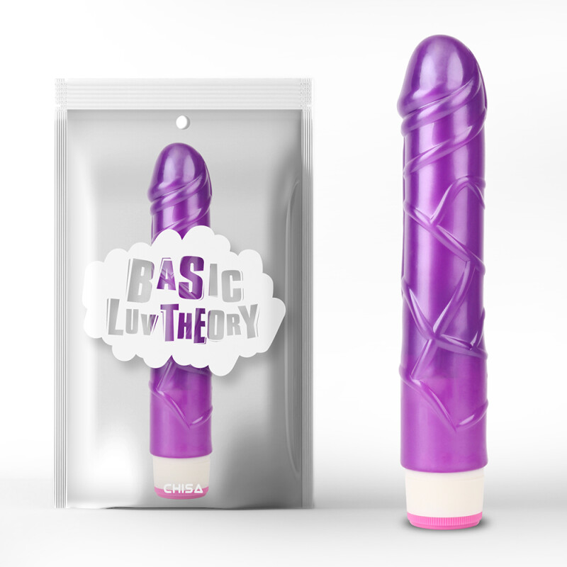 Вібратор Chisa Basic Pulsator, реалістичний, на батарейках, фіолетовий, 23 х 4.3 см