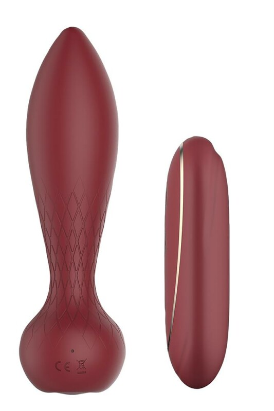 Анальний вібратор Dream Toys Romy з пультом, бордовий, 13.8 х 3.5 см - Зображення 2