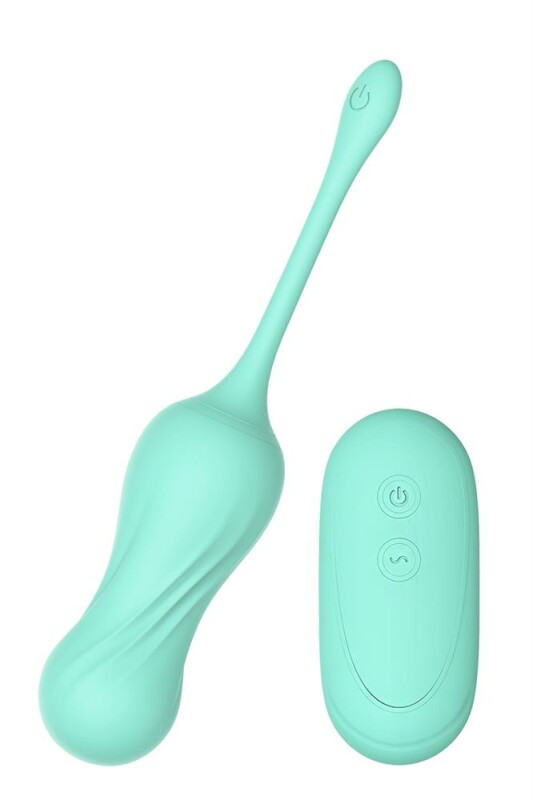 Вагінальні кульки з вібрацією на жорсткій зчіпці DreamToys м'ятні, 17.8 х 3 см - Изображение 2