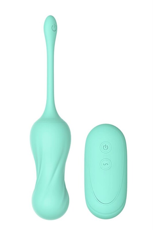 Вагінальні кульки з вібрацією на жорсткій зчіпці DreamToys м'ятні, 17.8 х 3 см - Изображение 1