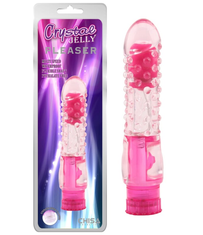 Вібратор із рельєфом Jellie Pleaser, рожевий, 16.2 см х 3 см