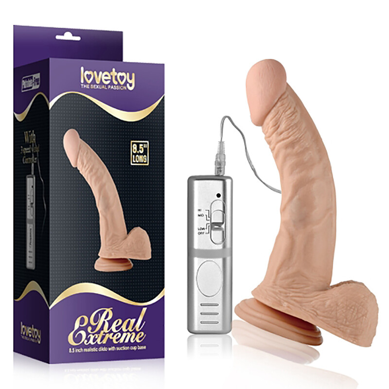 Вібратор реалістичний на присосці Lovetoy бежевий, 21 х 4.5 см