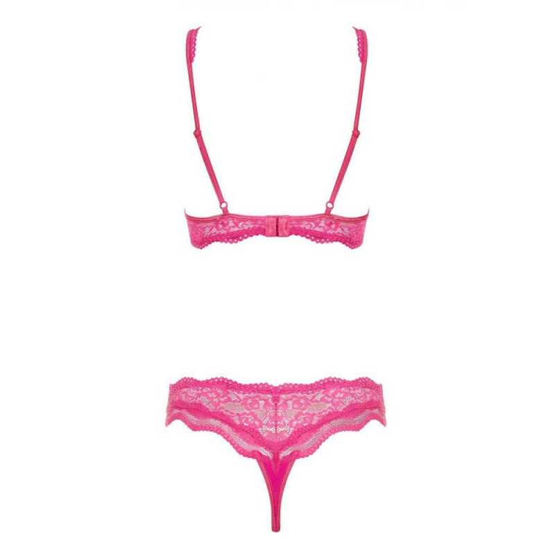 Сексуальний комплект мереживний Obsessive рожевий, S/M - Зображення 6