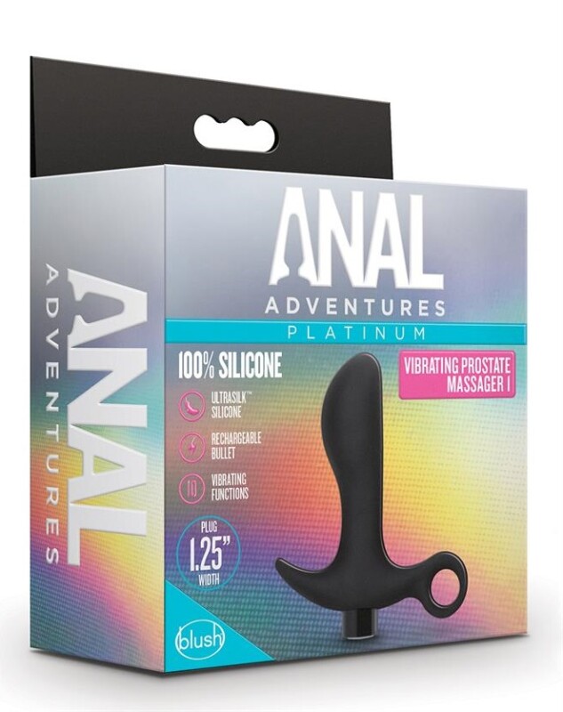 Масажер простати Blush Anal Adventures з вібрацією, чорний, 10.7 х 3.1 см - Зображення 1