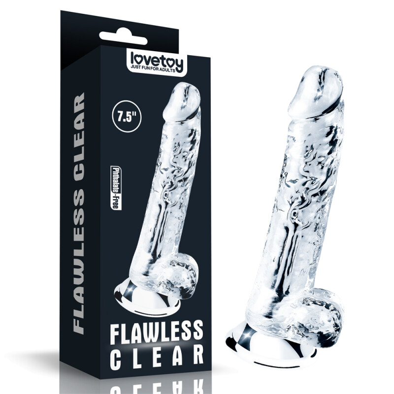 Фалоімітатор реалістичний на присосці Lovetoy прозорий, 19 х 3.5 см