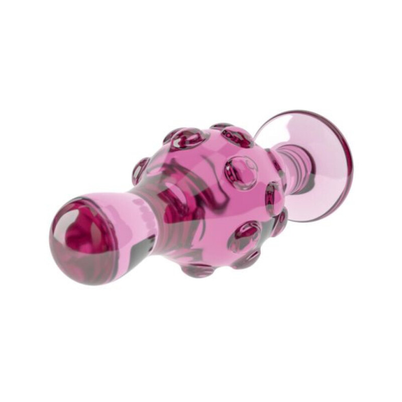 Анальна пробка ребриста Lovetoy скляна, рожева, 10 х 4 см - Зображення 4