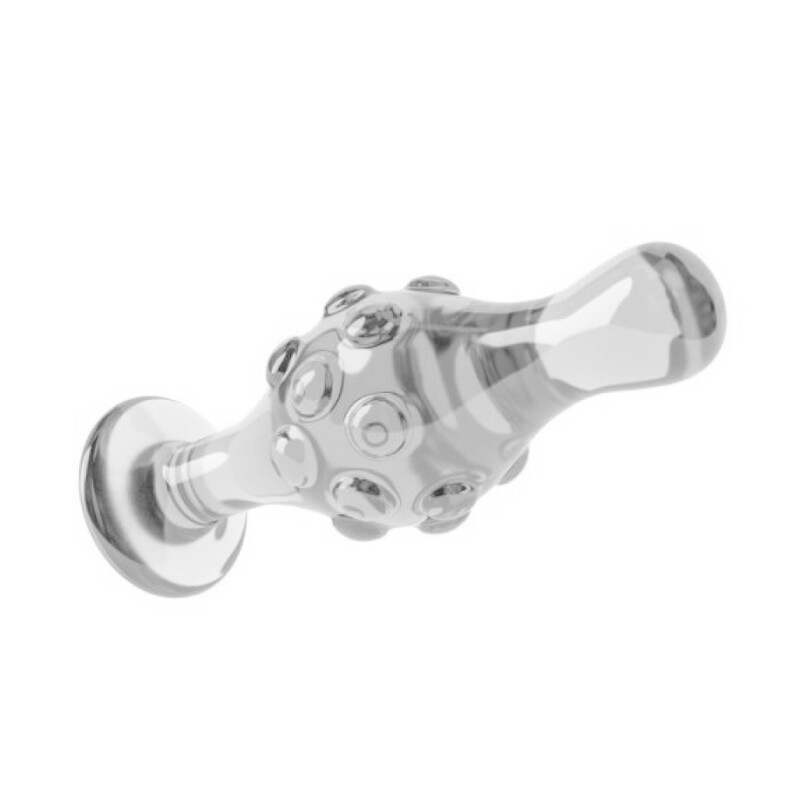 Анальна пробка ребриста Lovetoy скляна, прозора, 10 х 4 см - Изображение 2