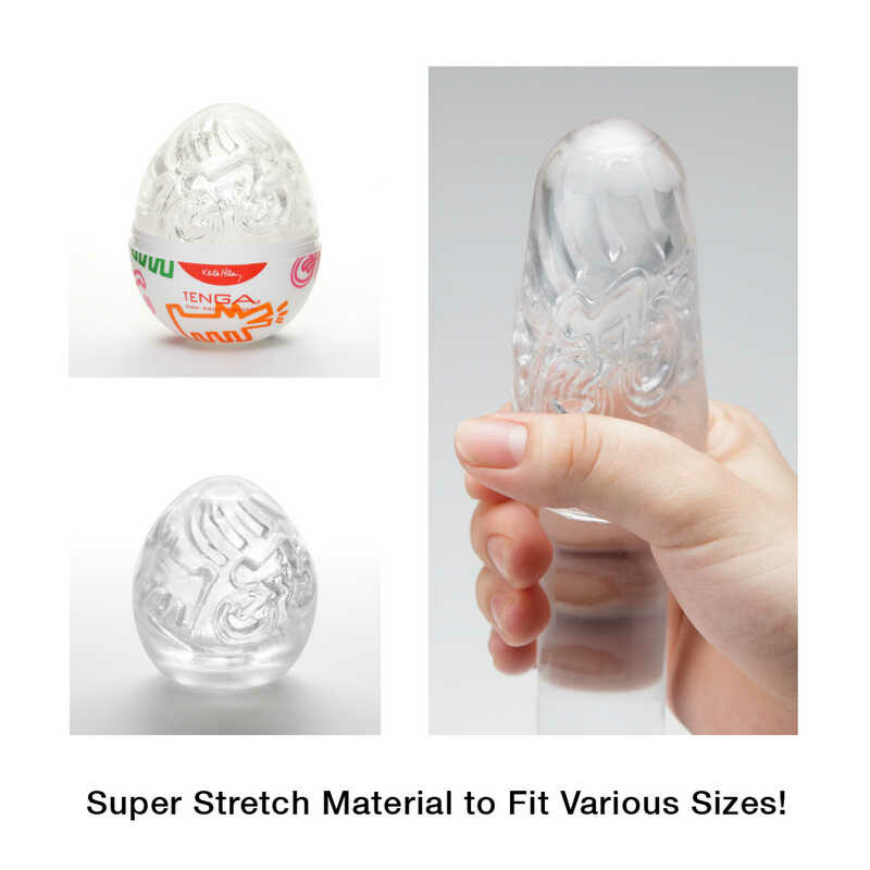 Мастурбатор Tenga Keith Haring Egg Street, прозорий - Зображення 3