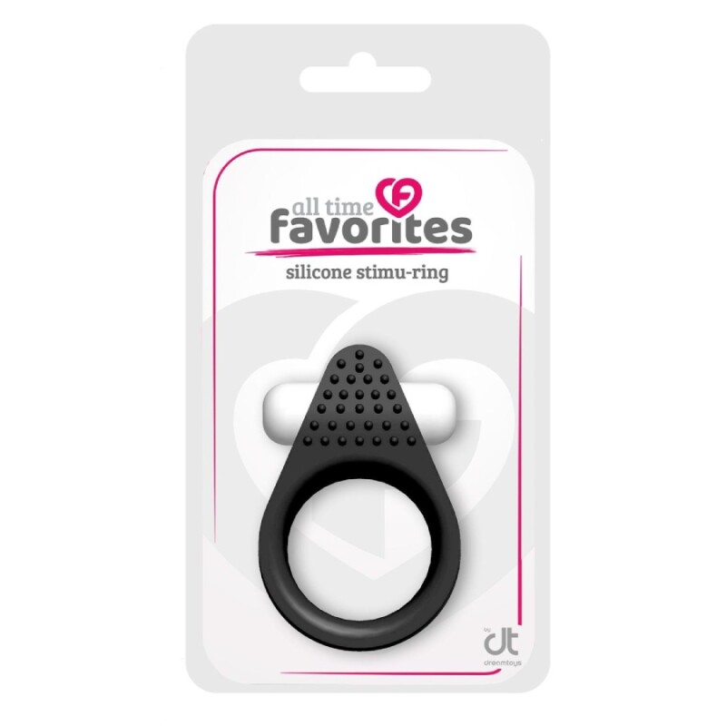 Ерекційне віброкільце Dreamtoys All Time Favorites з рельєфним виступом, чорне, 4.2 х 2.9 см - Изображение 1