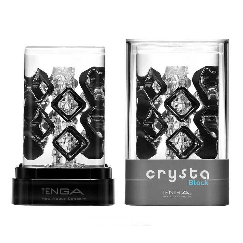 Мастурбатор Tenga Crysta Block прозорий, 12 х 5 см - Зображення 3