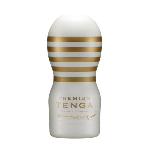 Мастурбатор Tenga Premium Gentle із вакуумною стимуляцією білий, 14.7 см х 4.5 см