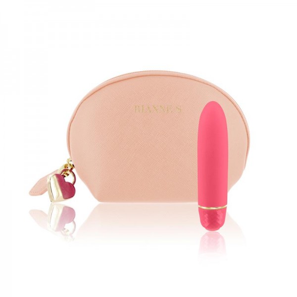Вібропуля з косметичкою для зберігання Rianne S Classique Vibe рожева, 12 см х 2 см
