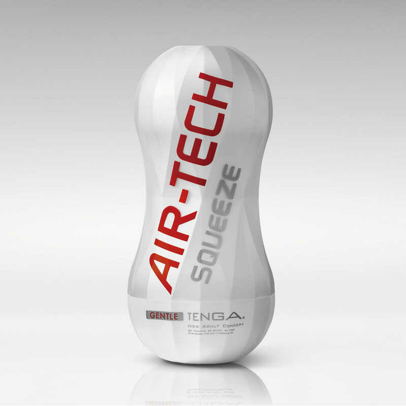 Мастурбатор Tenga Air Tech Squeeze Gentle з вакуумним ефектом, білий, 17 см х 8 см