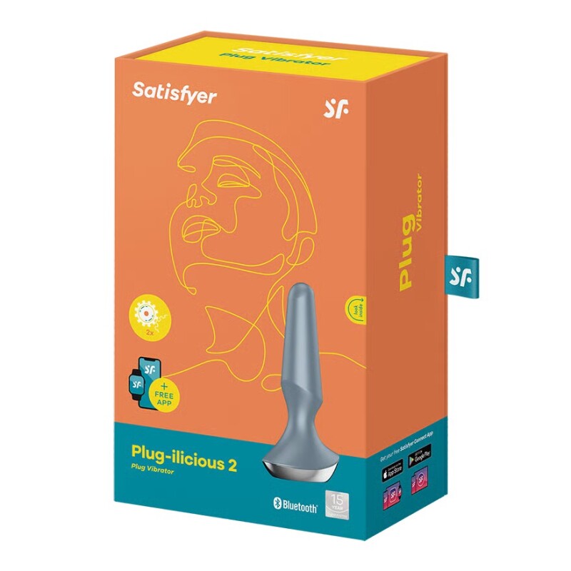 Анальний вібратор Satisfyer Plug-ilicious 2 з додатком, сіра, 13.5 х 4 см - Зображення 1
