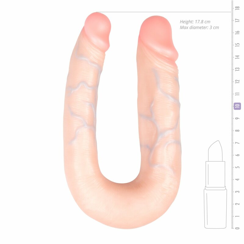 Фалоімітатор двосторонній реалістичний «Duo Dildo», бежевий, 17 см - Изображение 3
