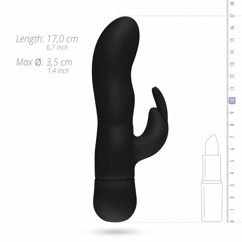 Вібратор-кролик із силікону EasyToys чорний, 17 см х 3.30 см - Изображение 3