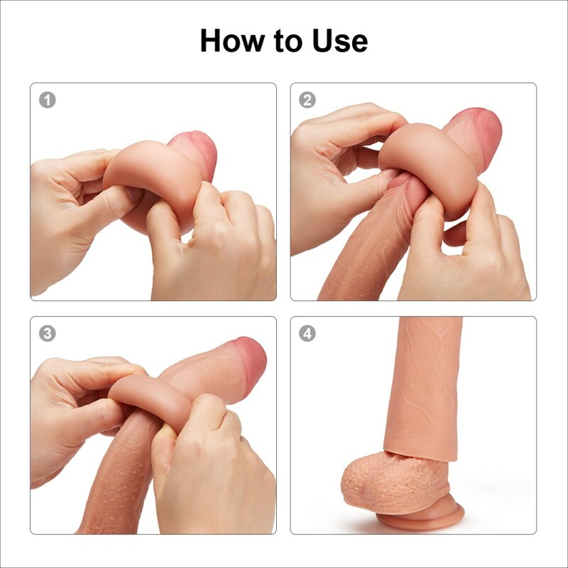 Насадка на пеніс реалістична Lovetoy бежева, 16.5 х 4 см - Изображение 6