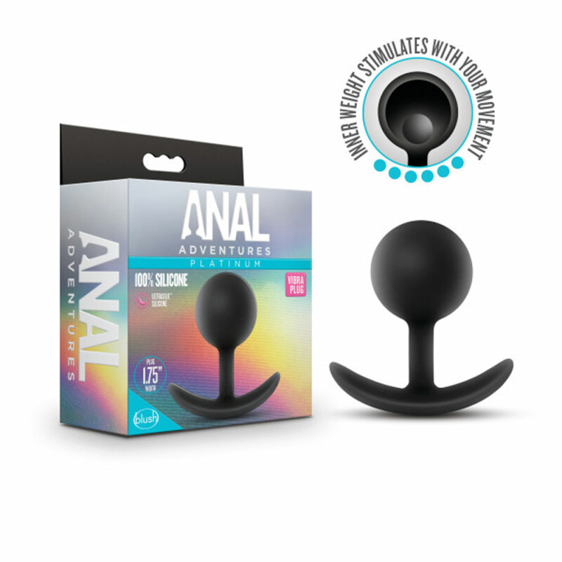 Анальна пробка Blush Anal Adventures з обтяженням, чорна, 8.9 х 4.4 см - Зображення 1