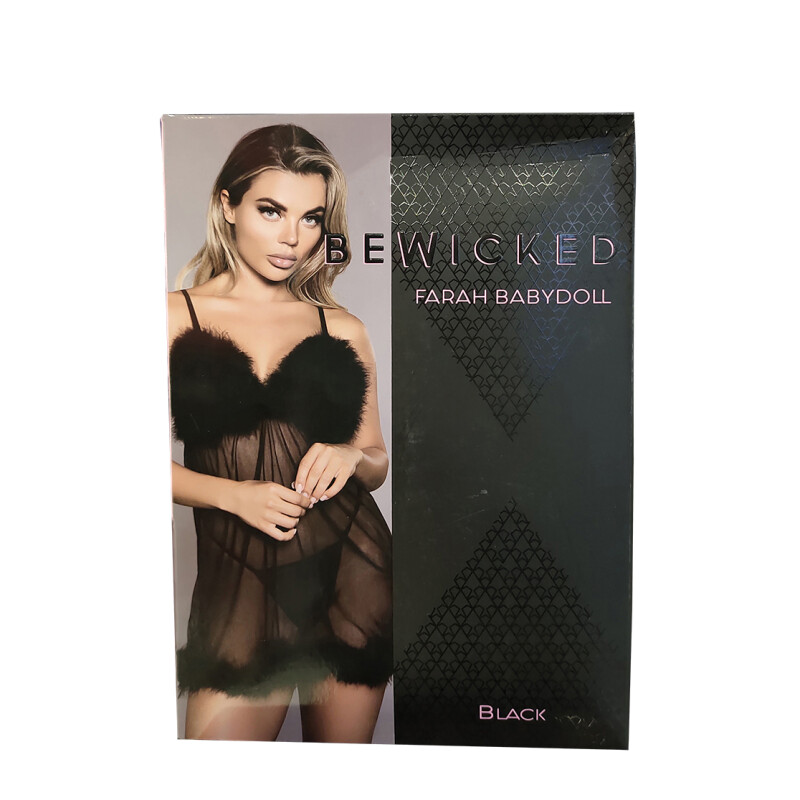 Бебідол Be Wicked з хутром, чорний, S/M - Зображення 2