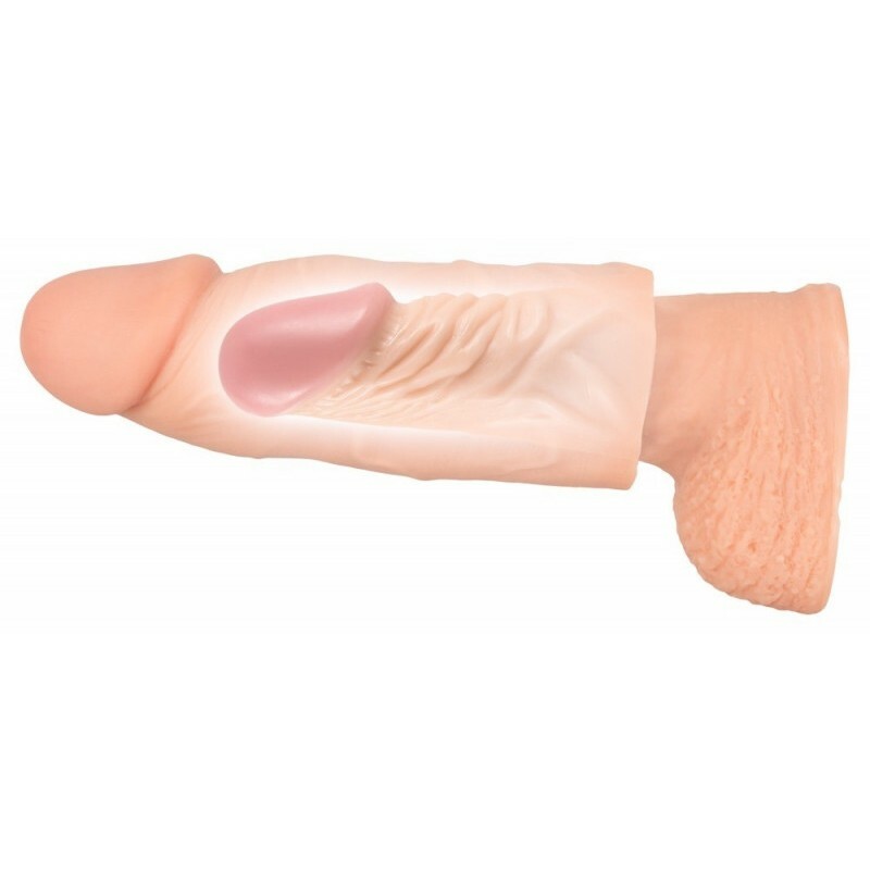 Насадка на пеніс Nature Skin подовжуюча, бежева, 15.5 х 2.5 см - Изображение 8