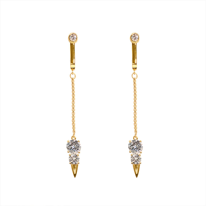 Прикраси для клітора та статевих губ UPKO Non-pierced Jewelry Snowman з гірським кришталем, золоті - Зображення 3