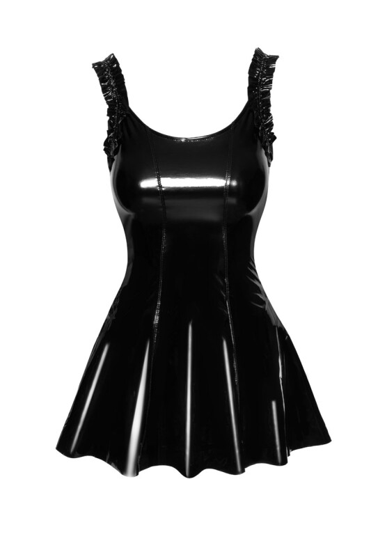 Сукня з вінілу на блискавці Noir Handmade з декоративними бретелями, L - Зображення 3
