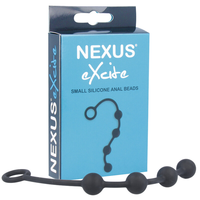 Анальні кульки Nexus Excite, силіконові, 24 см х 2 см, чорні