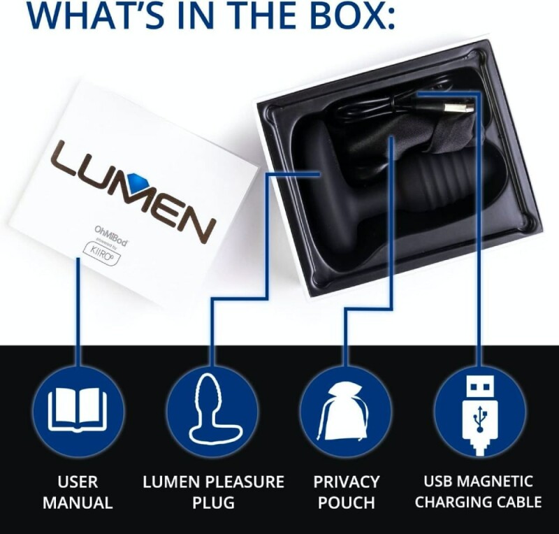 Інтерактивна анальна пробка Lumen Kiiroo, чорна, 10 х 3.3 см - Зображення 9