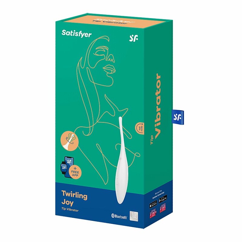Вібратор для точкової стимуляції Satisfyer Twirling Joy з додатком, білий, 18 х 3 см - Изображение 1
