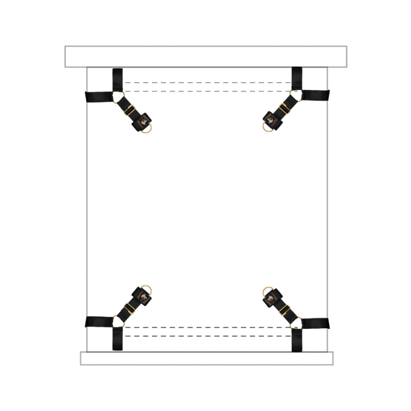 Фіксатори на ліжко Bed Adjustable Restreint Strap UPKO для Х-подібного бондажу, чорні - Зображення 9