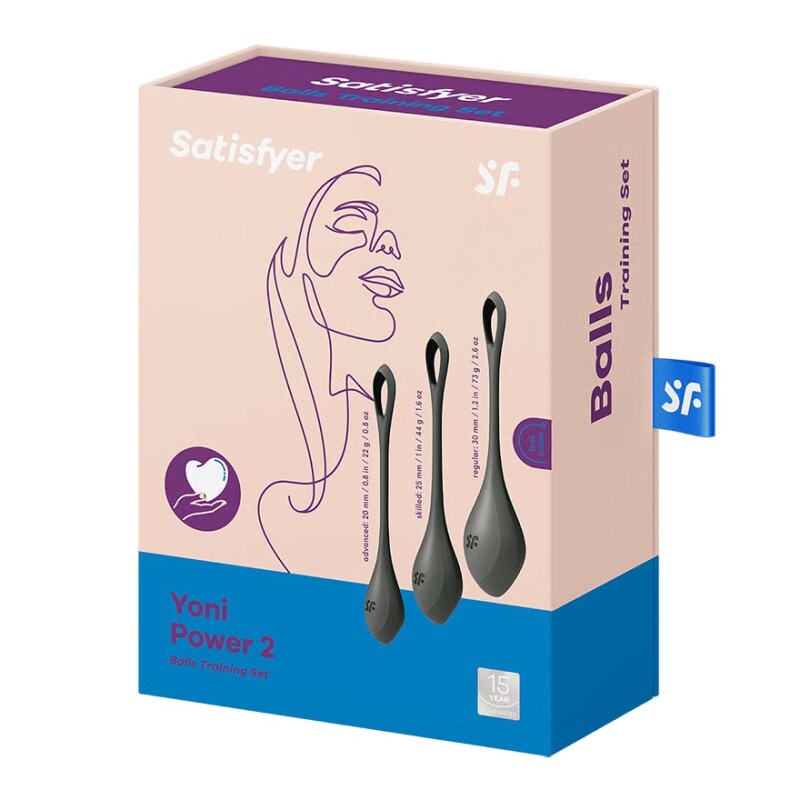 Набір вагінальних кульок Satisfyer Yoni Power 2 чорні, 3 шт - Изображение 1