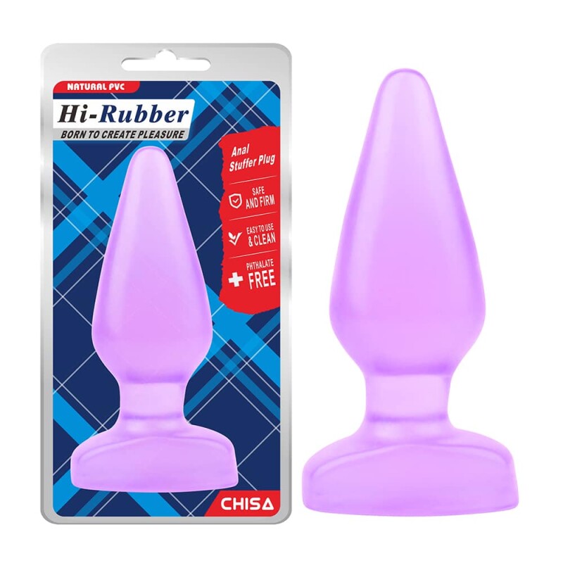 Анальна пробка Chisa Hi-Rubber, фіолетова, 15.5 см х 5.6 см