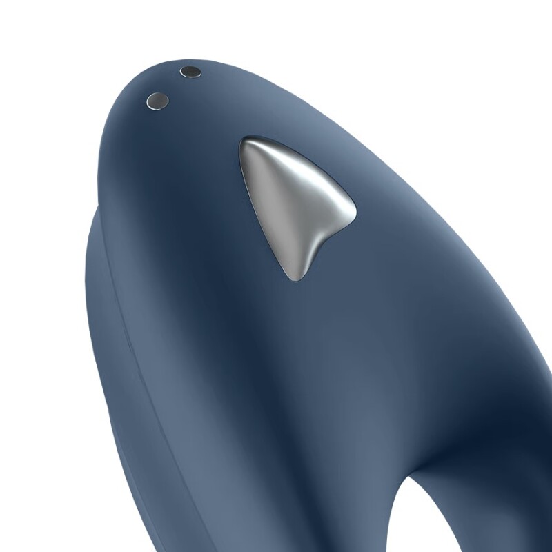Ерекційне віброкільце Satisfyer Powerful One з додатком, синє, 9 х 4.5 см - Изображение 3