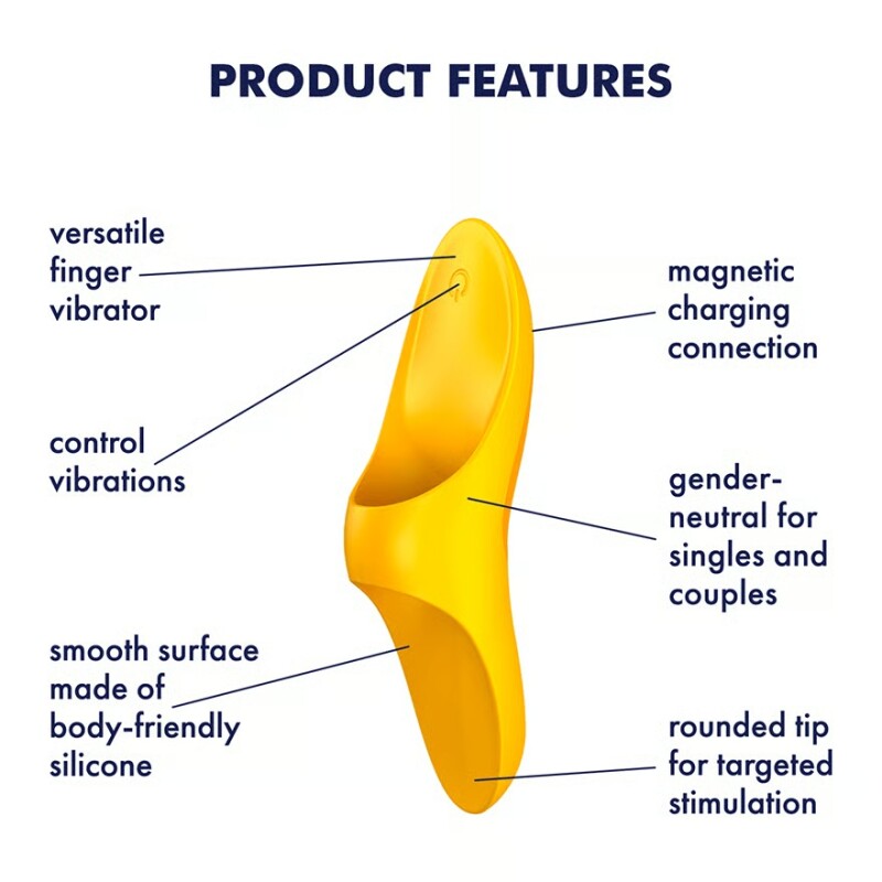 Вібратор на палець Satisfyer Teaser жовтий, 12 х 3.5 см - Изображение 4